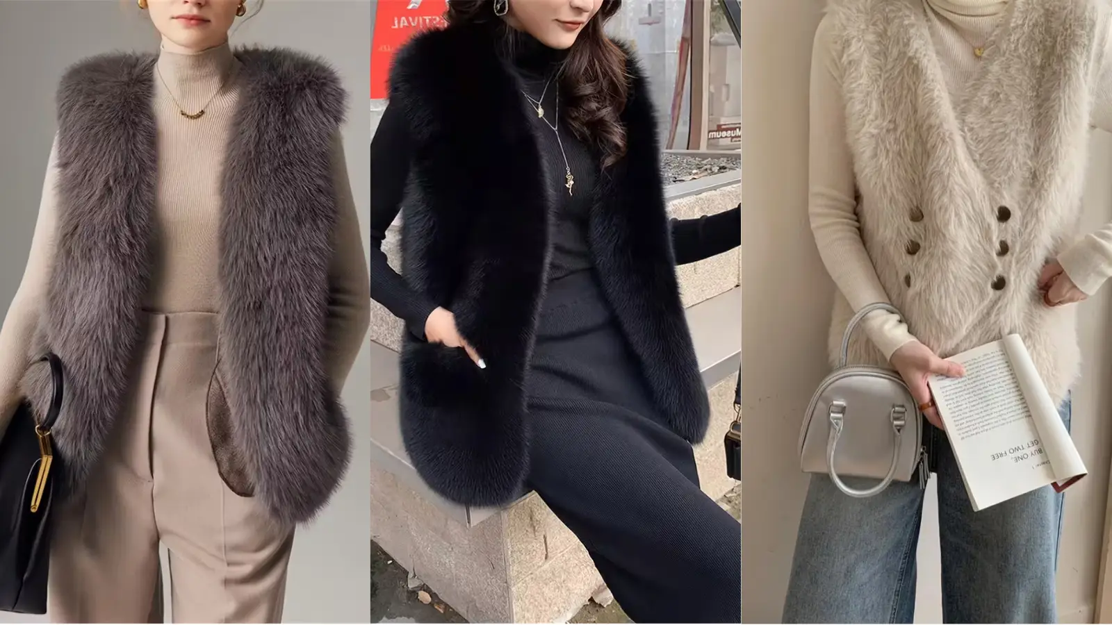 Temuフェイクファーベスト