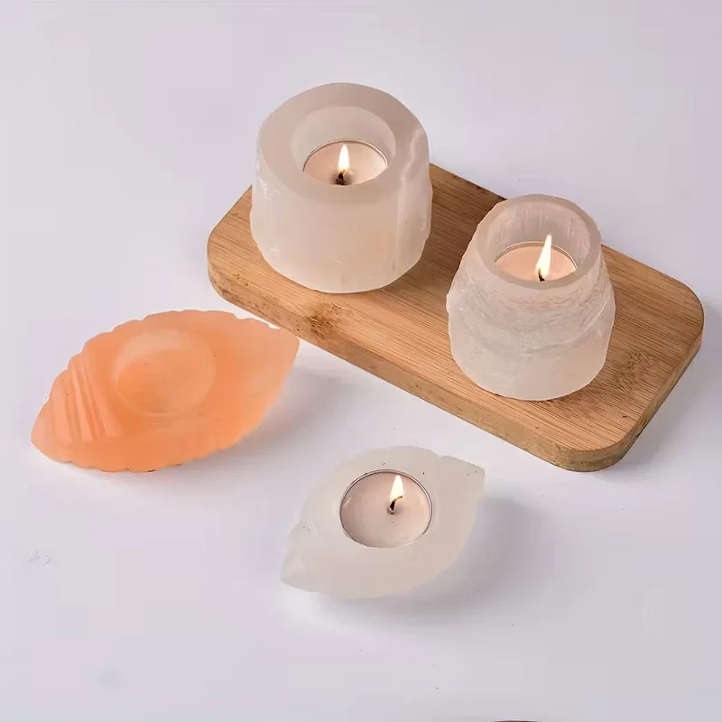 セレナイトクリスタル風キャンドルホルダー