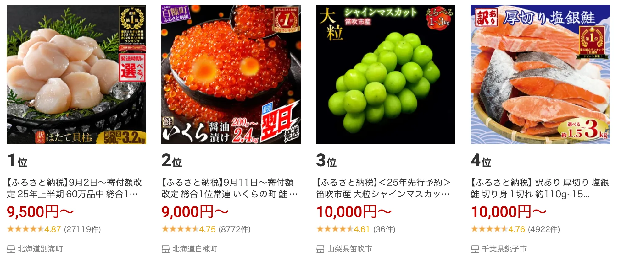 楽天ふるさと納税返礼品
