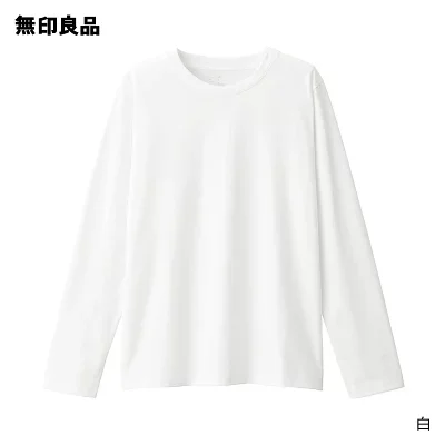 天竺編みクルーネック長袖Ｔシャツ