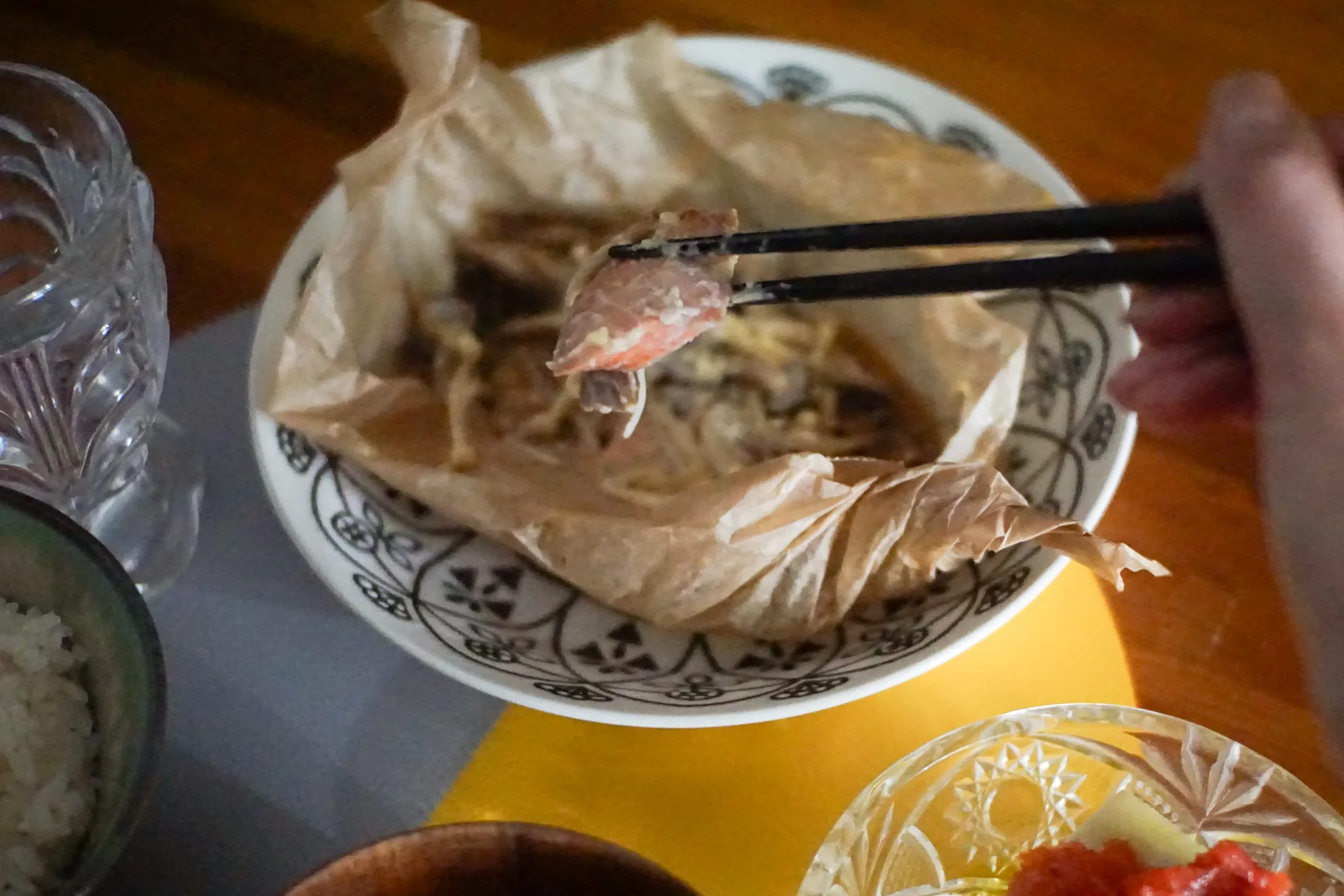 冷凍鮭のレンジ蒸し