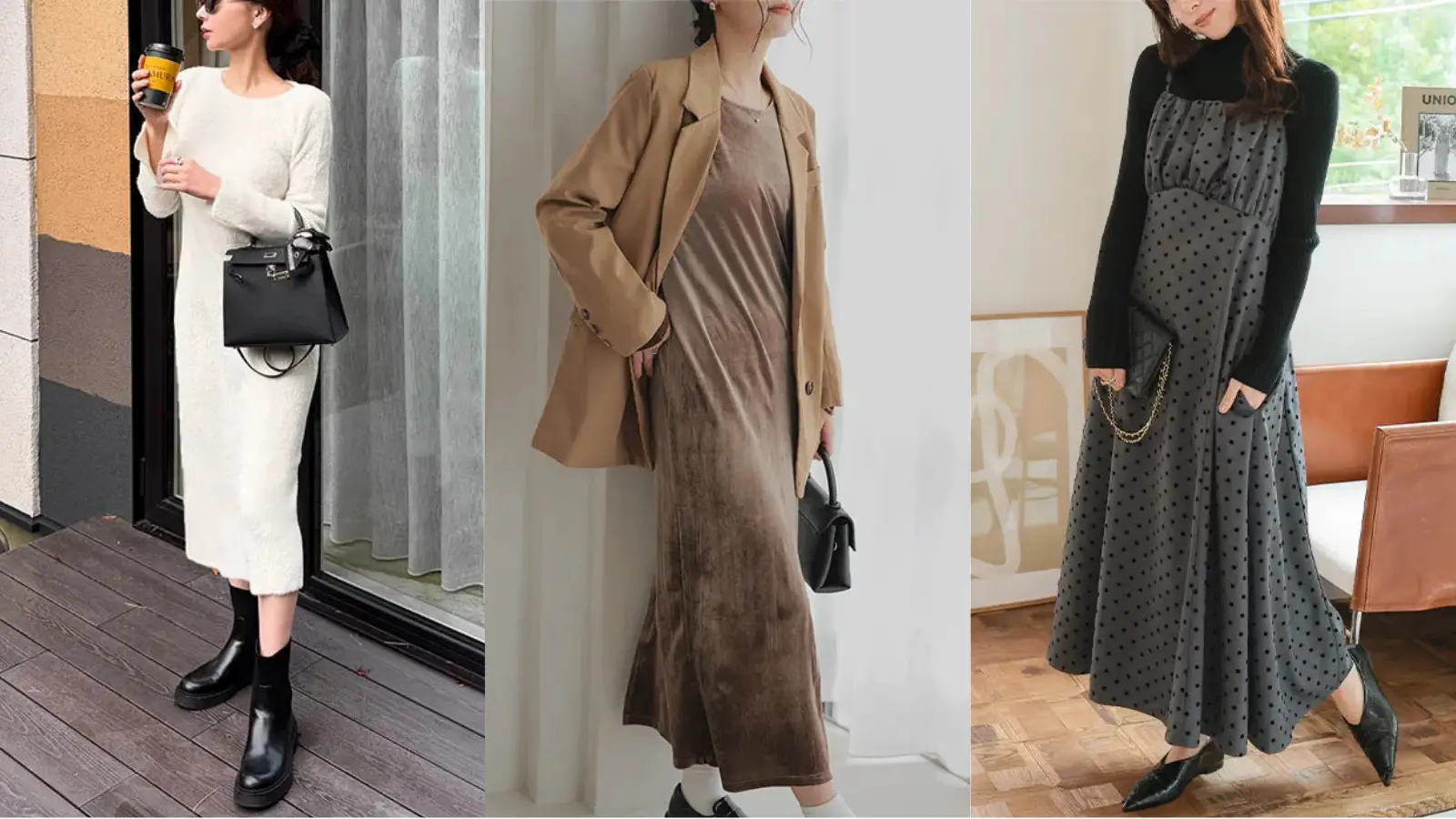 神戸レタス冬ワンピース