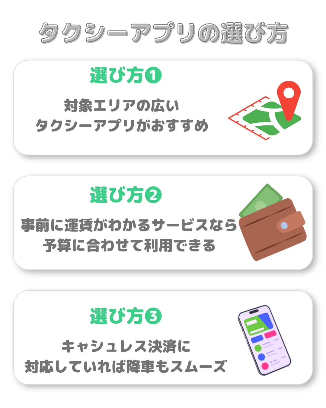タクシーアプリ選び方