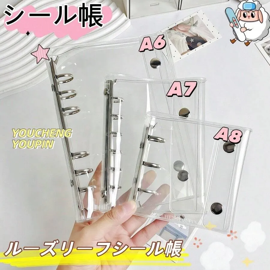A8/A7/A6 透明リーフノート、ステッカーリーフノート