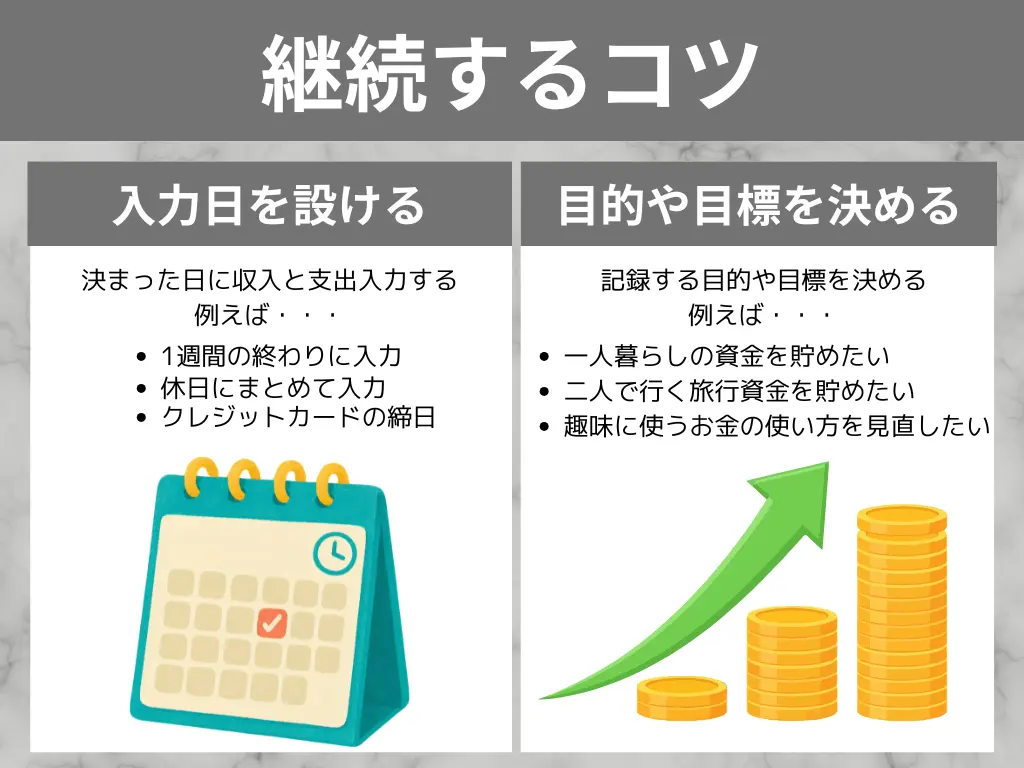 お小遣い帳アプリ続けるコツ