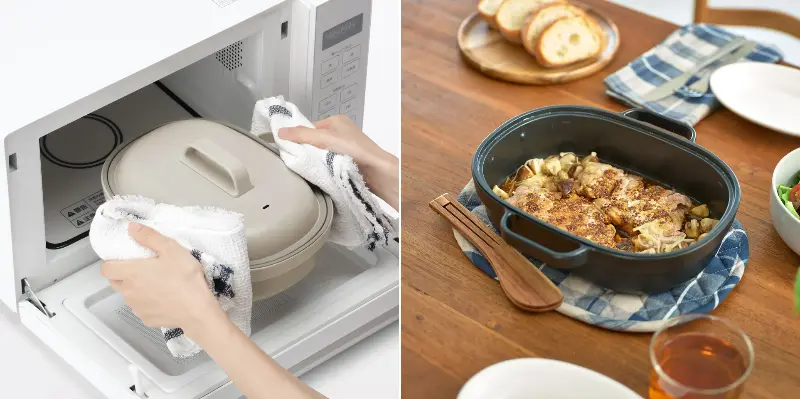 無印無印レンジで焼き料理グリルプレート調理イメージ