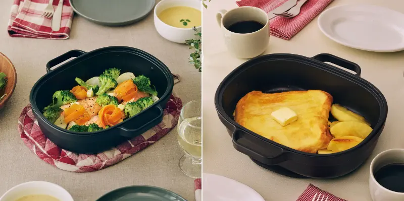 無印無印レンジで焼き料理グリルプレート調理イメージ