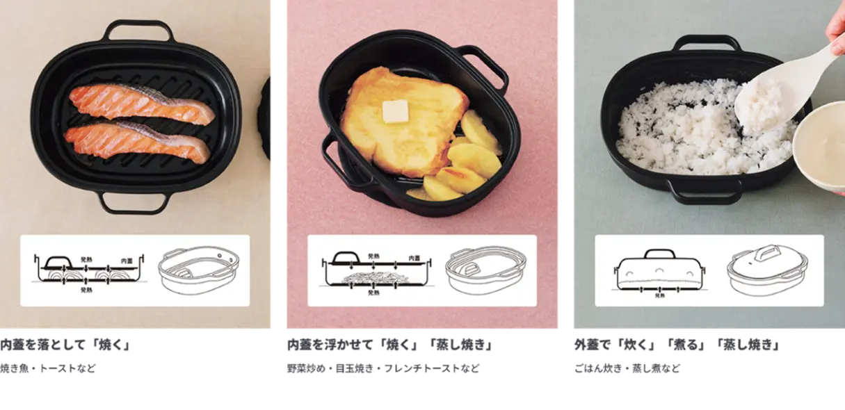 無印無印レンジで焼き料理グリルプレート調理例