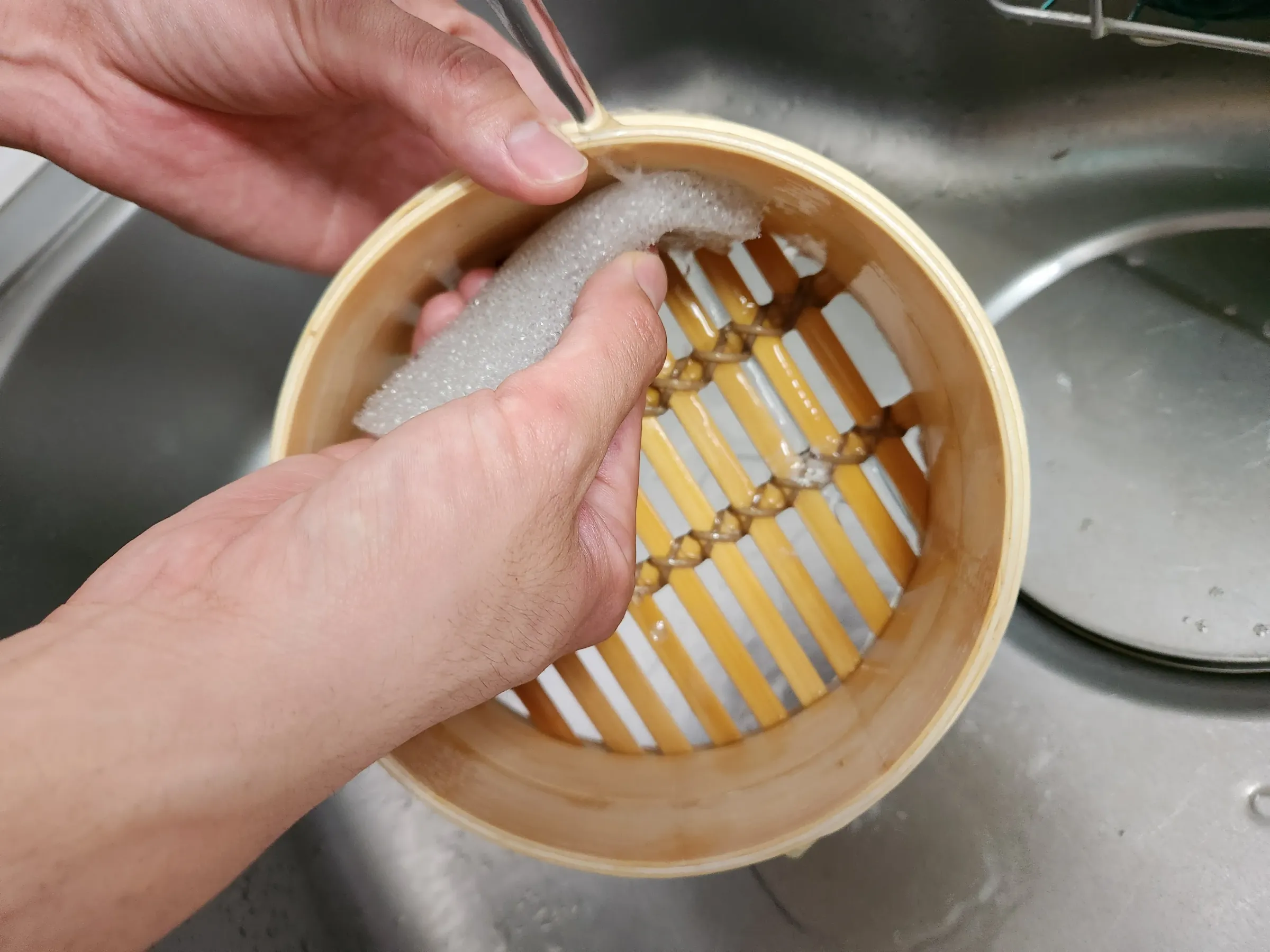 せいろ水洗い