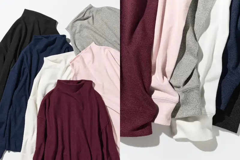 ユニクロソフトニットフリースモックネックT