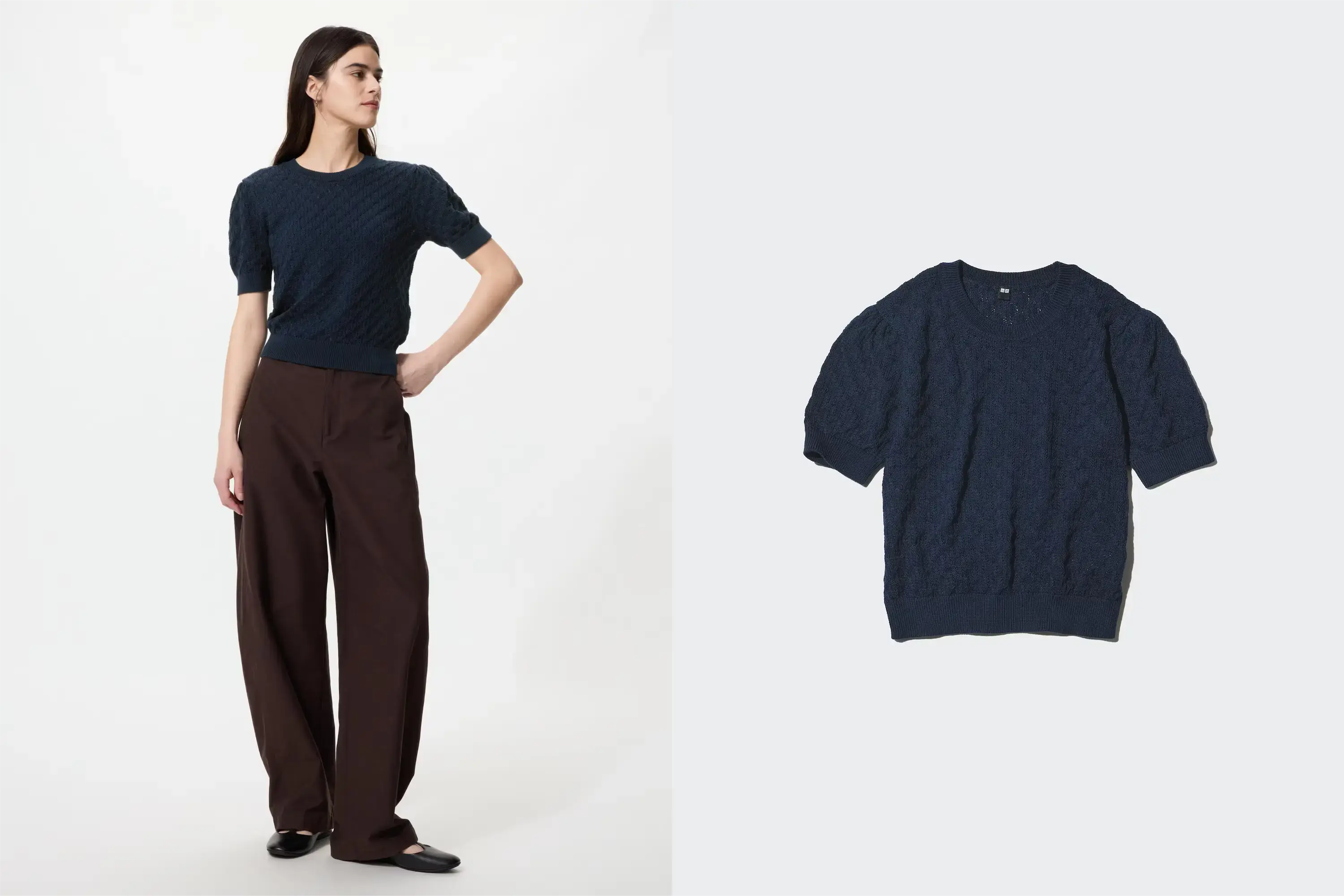 ユニクロポインテールクルーネックセーターウォッシャブル