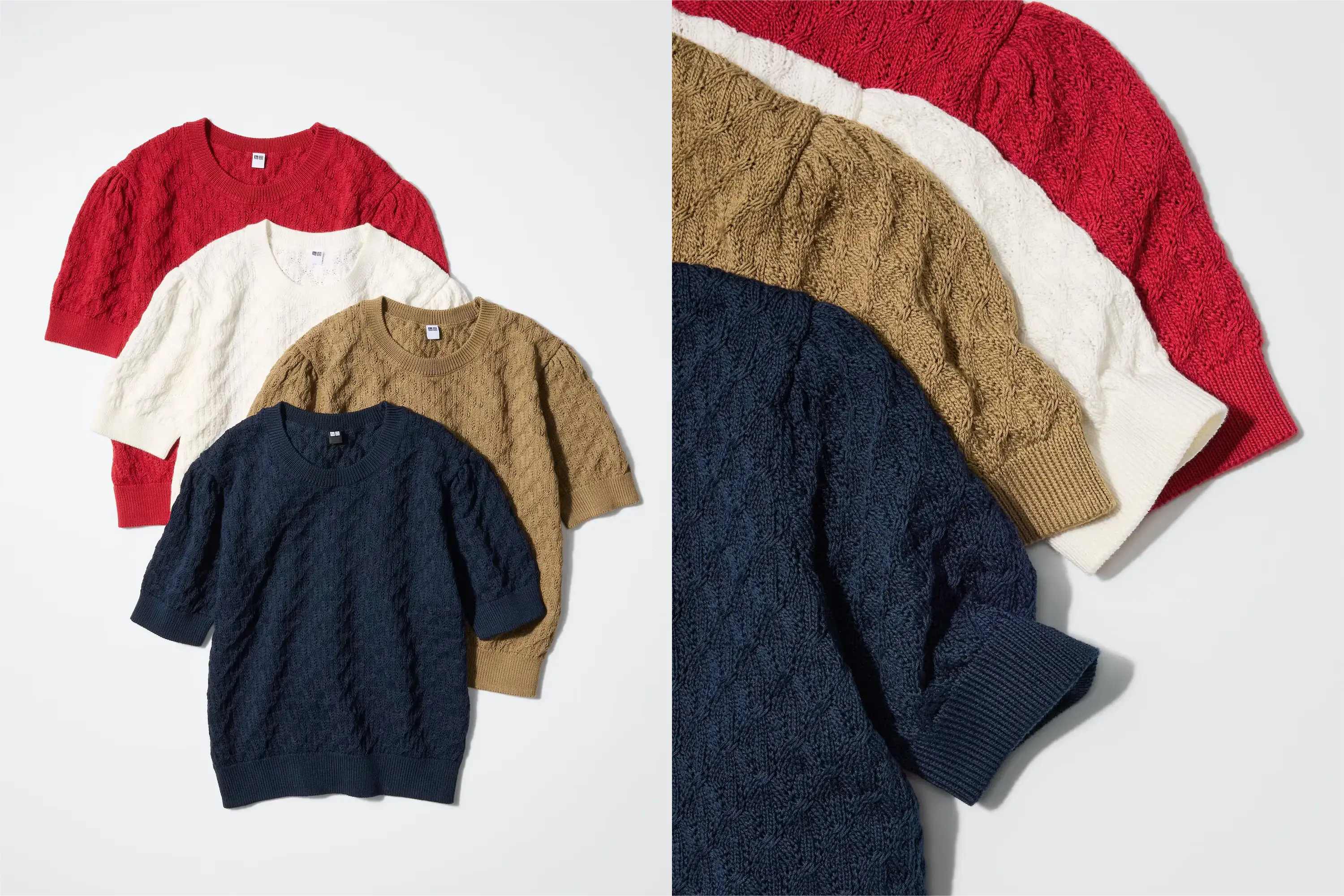 ユニクロポインテールクルーネックセーターウォッシャブルカラバリ