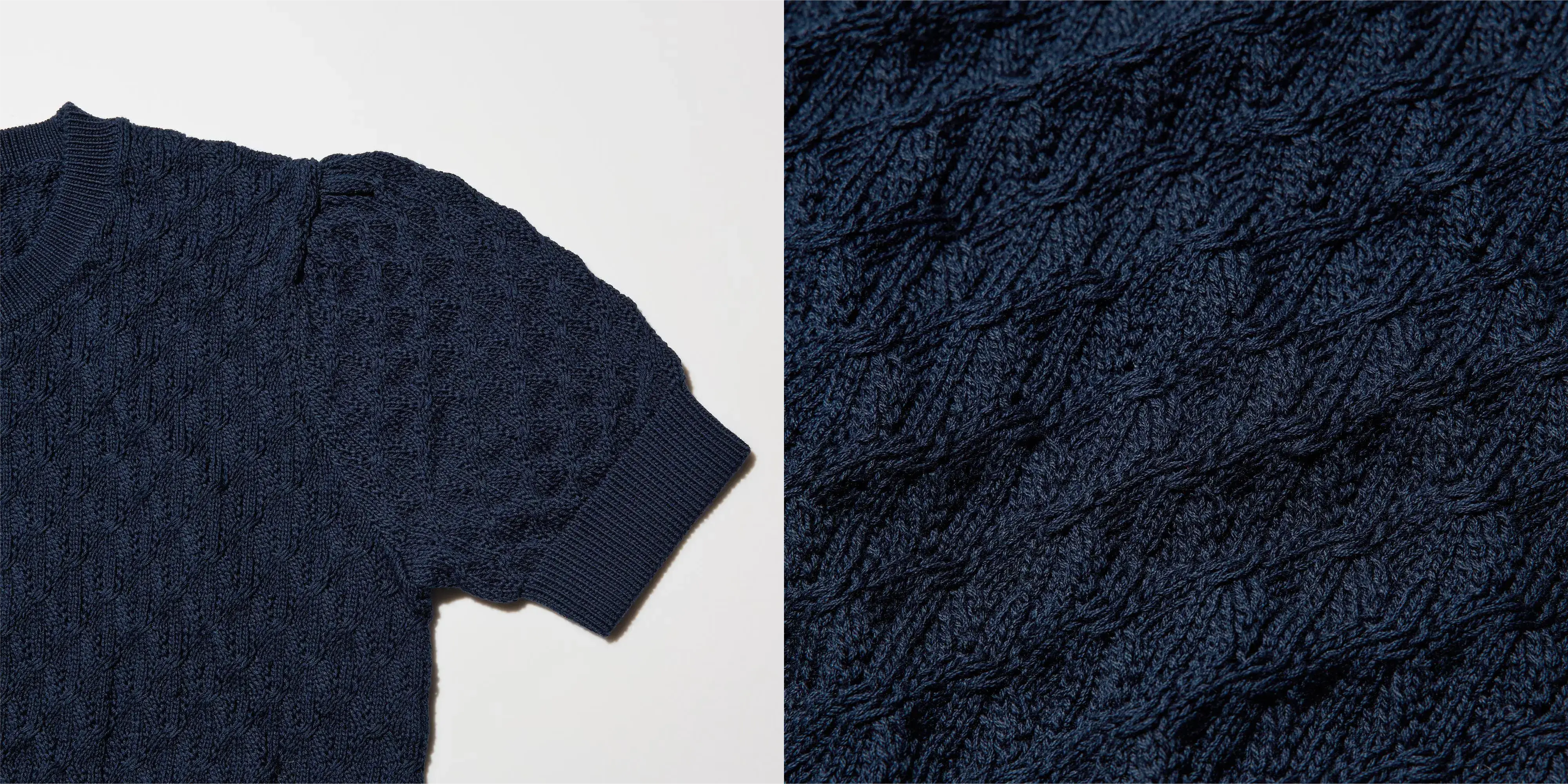 ユニクロポインテールクルーネックセーターウォッシャブルディティール