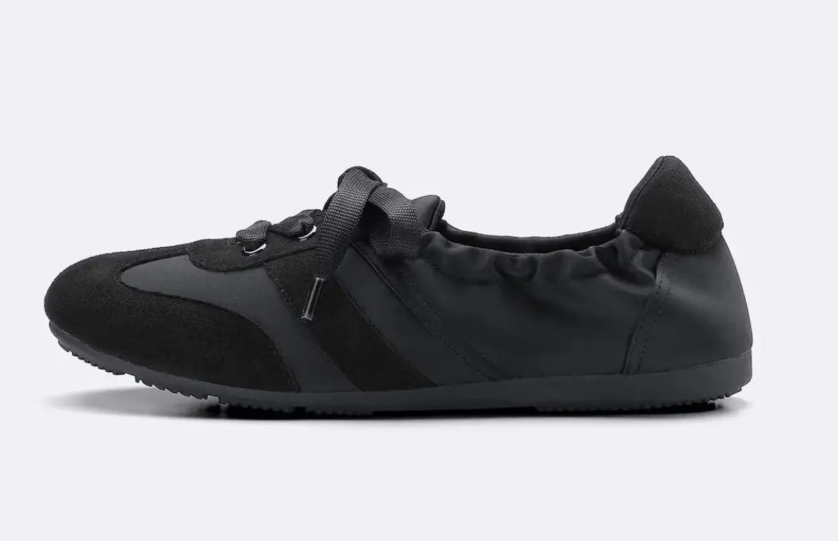 GUギャザーバレエスニーカーブラック