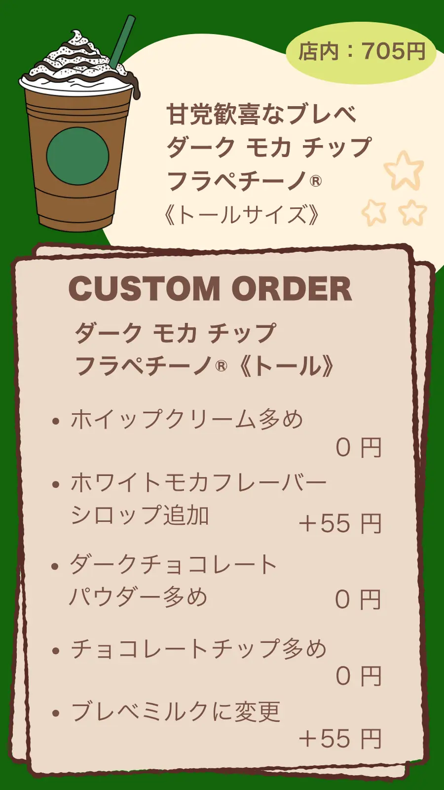 甘党歓喜なブレべダークモカチップフラペチーノ®