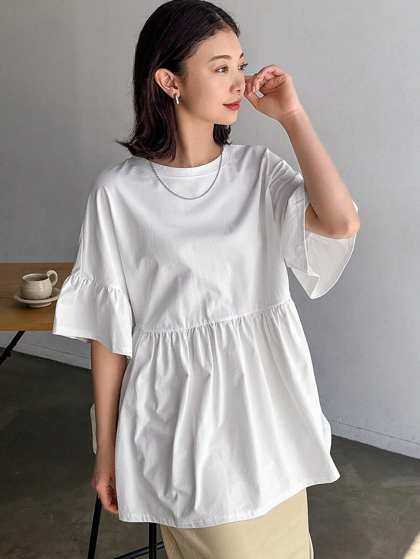 レディースAラインショートスリーブTシャツ