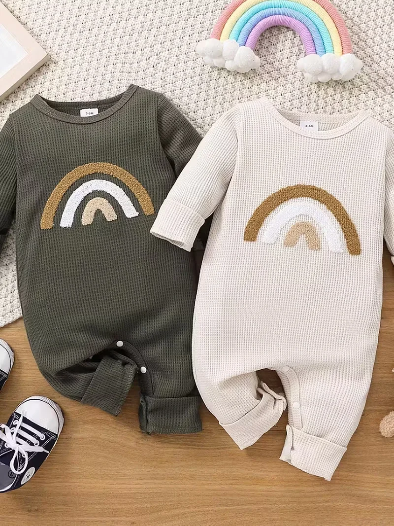 ベビー用レインボー刺繍ジャンプスーツ