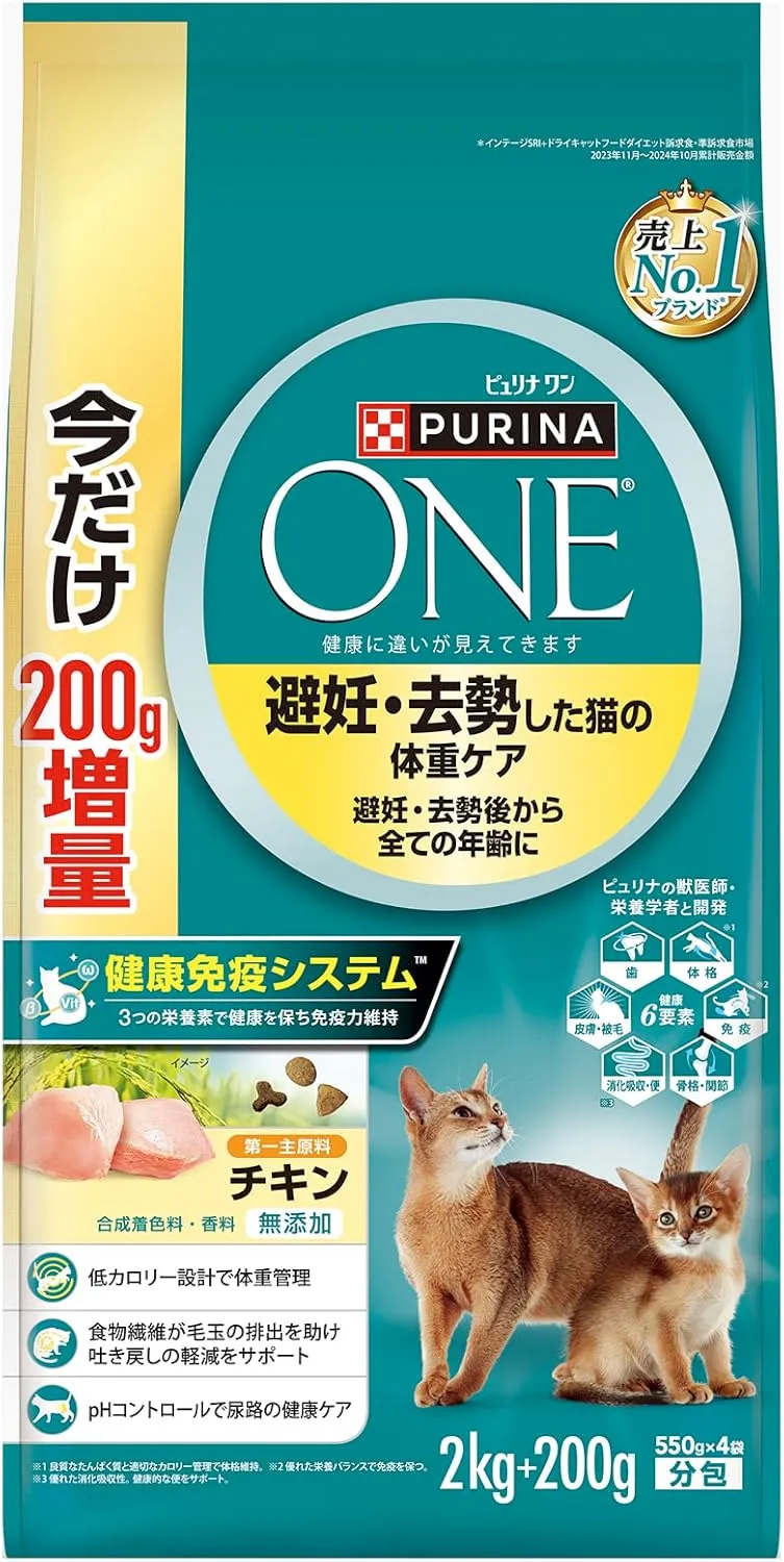 ピュリナ ワン 避妊・去勢した猫の体重ケア