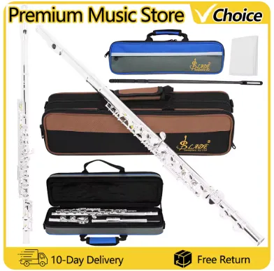 SLADE フルート 16 クローズドオープンホール Cキー プロフェッショナル 横笛 コンサート木管楽器 ボックス、クリーニングクロス、スティック付き