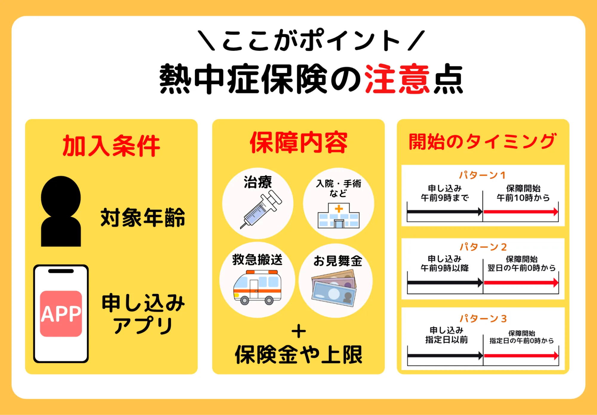 熱中症保険注意点