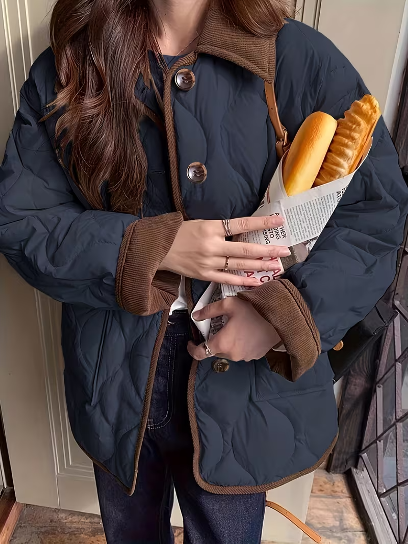 パイピング&襟付き冬用コートジャケット