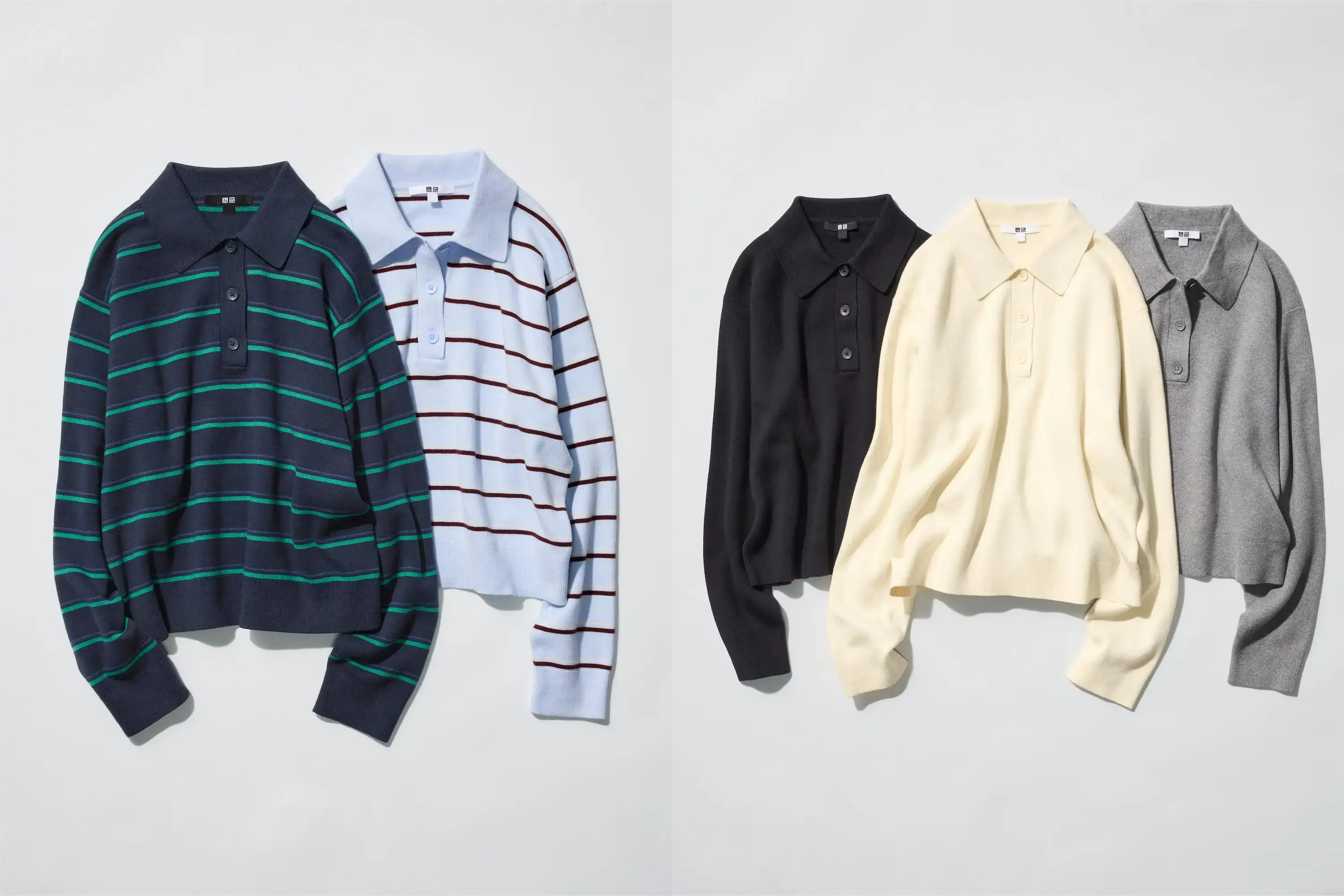 ユニクロスムースコットンポロセーターカラバリ