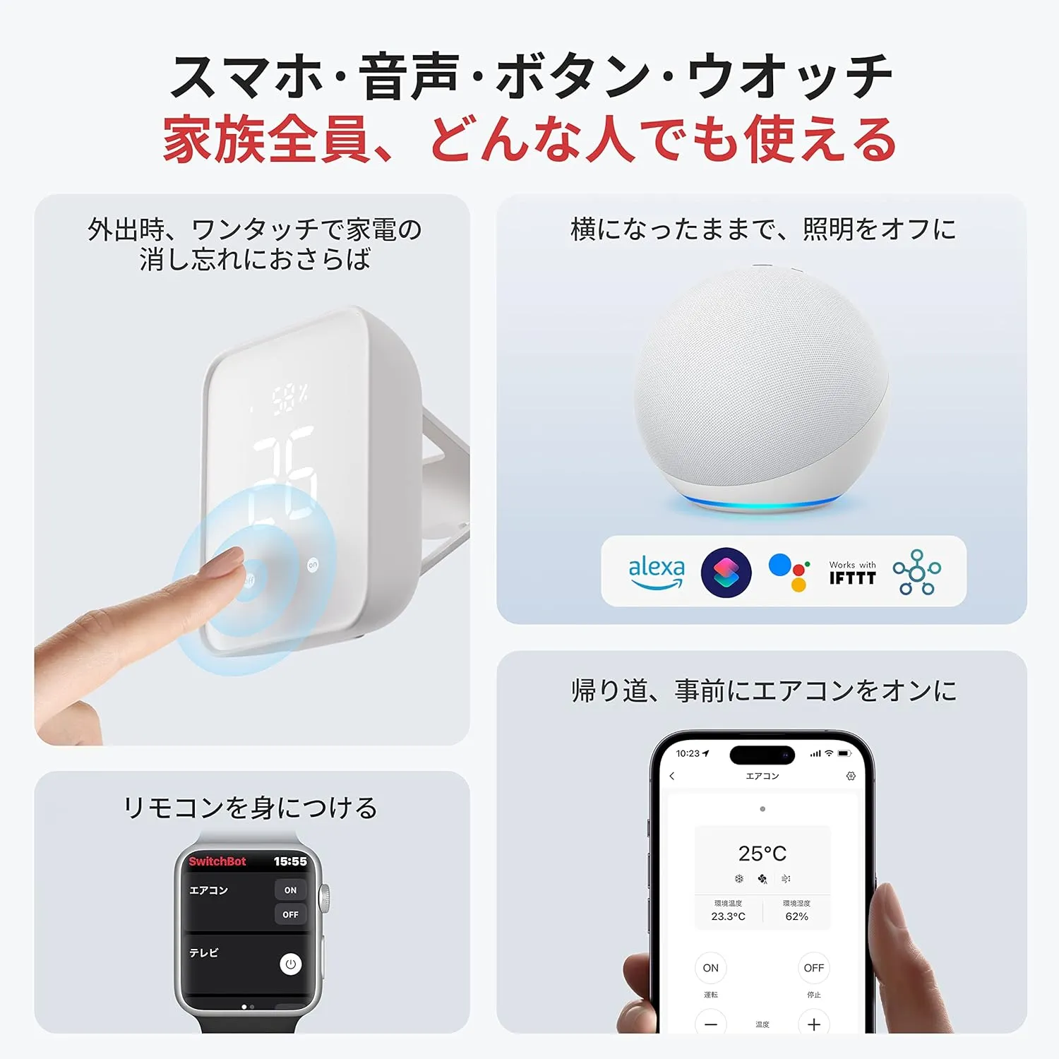 SwitchBot スマートリモコンハブ2使用例