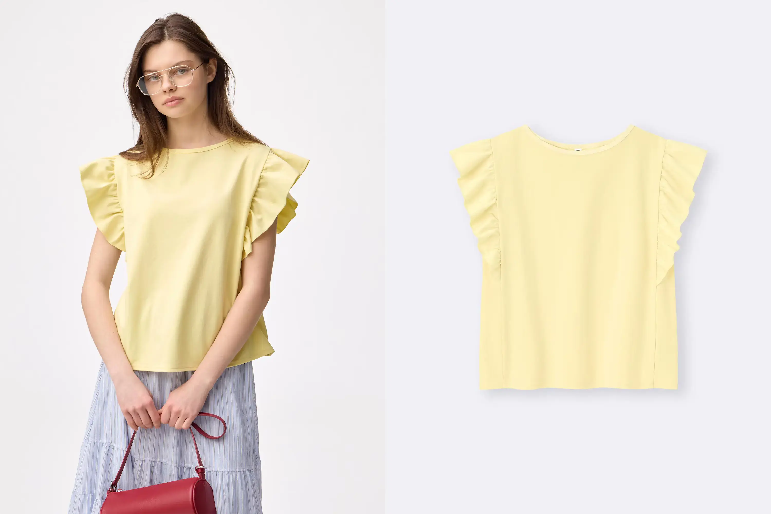 GUドライフリルスリーブT イエロー