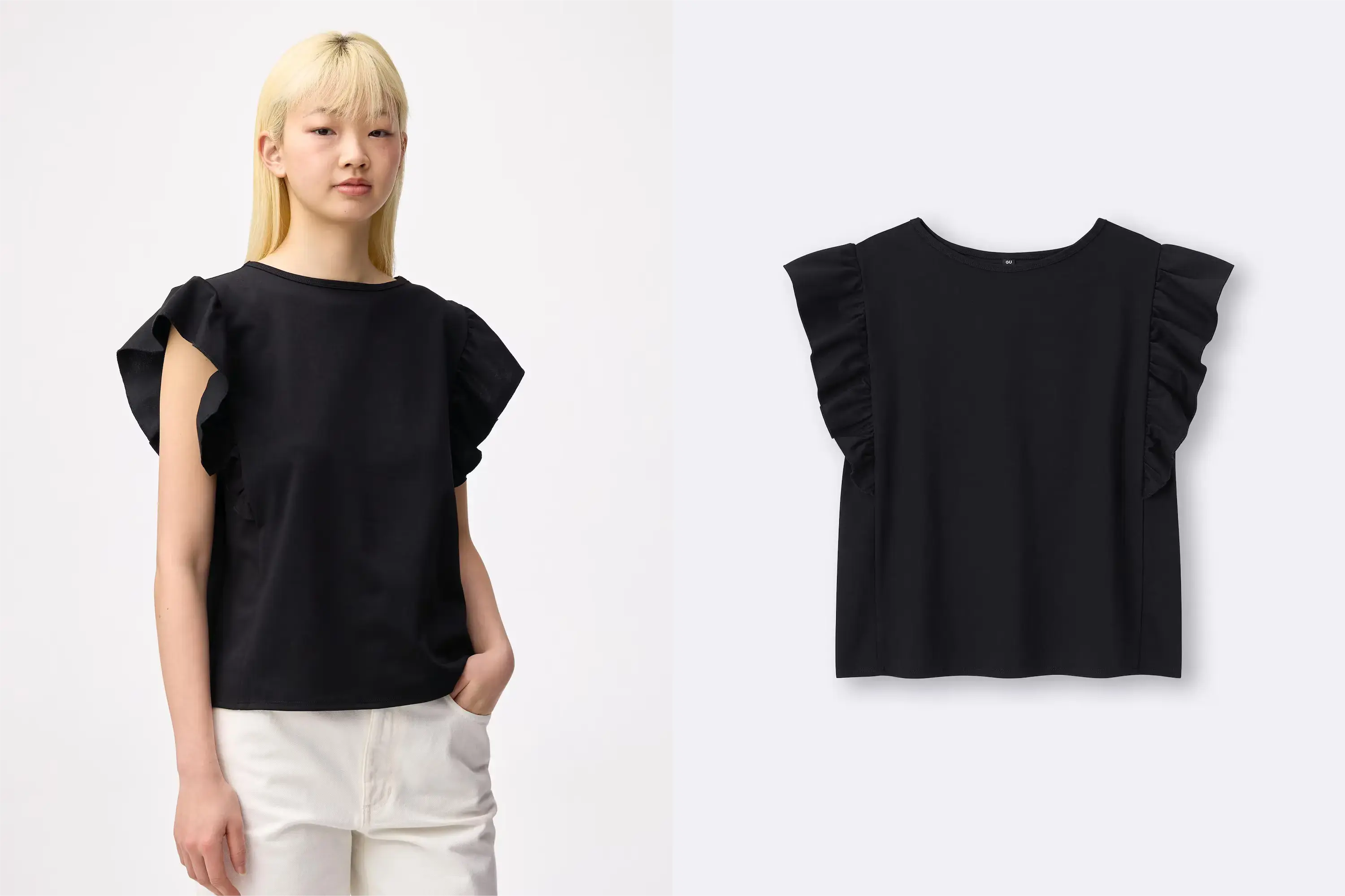 GUドライフリルスリーブT ブラック