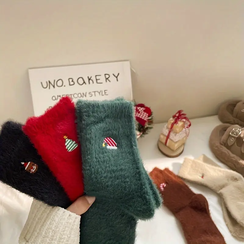 クリスマスフリースソックス5足セット