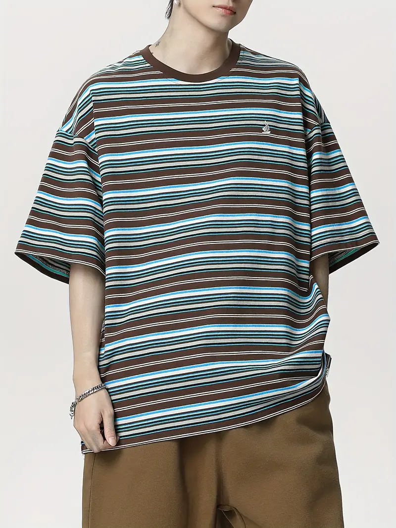ラウンドネック半袖メンズTシャツ