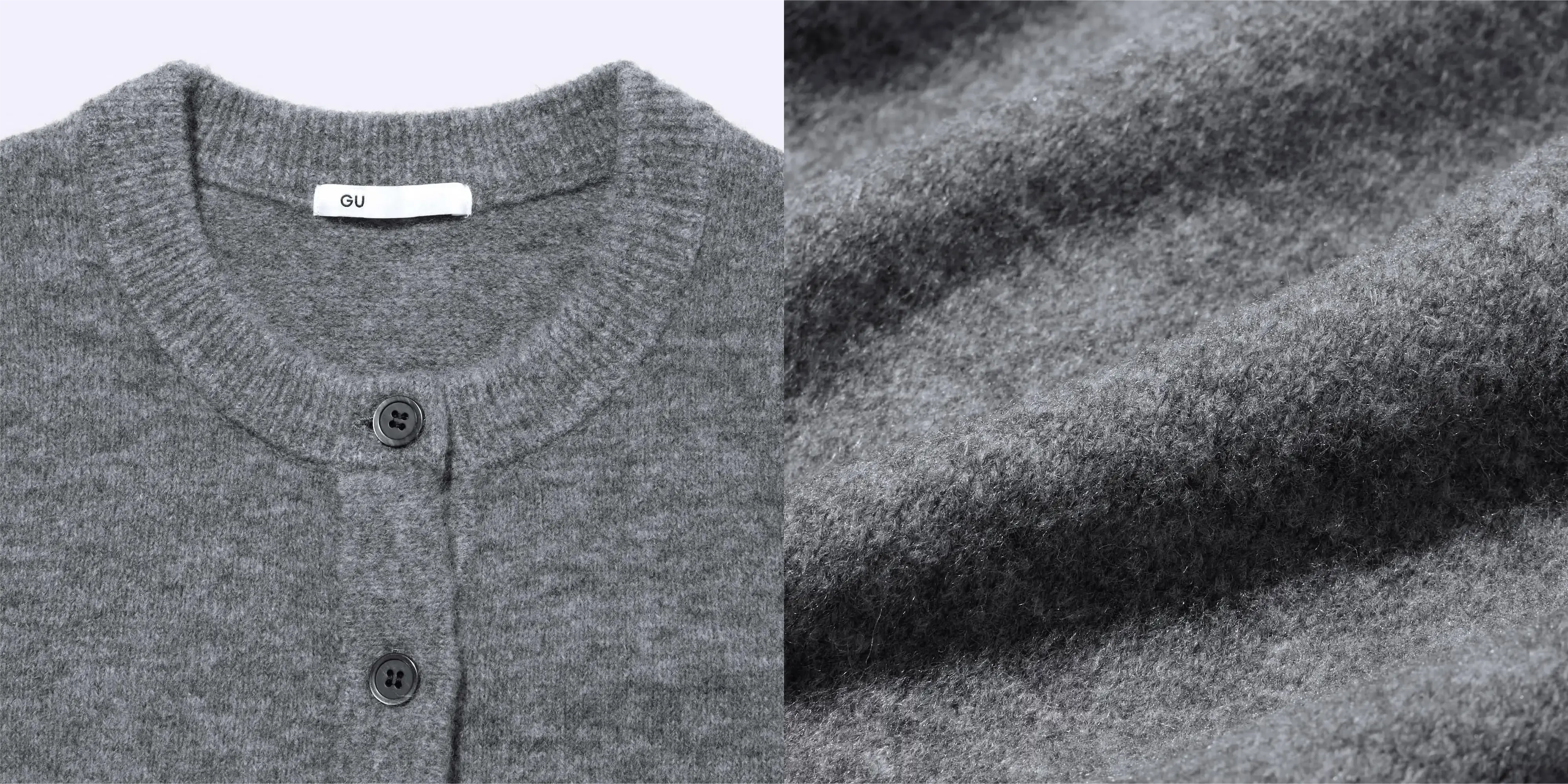 GUパフニットクルーネックカーディガンディティール