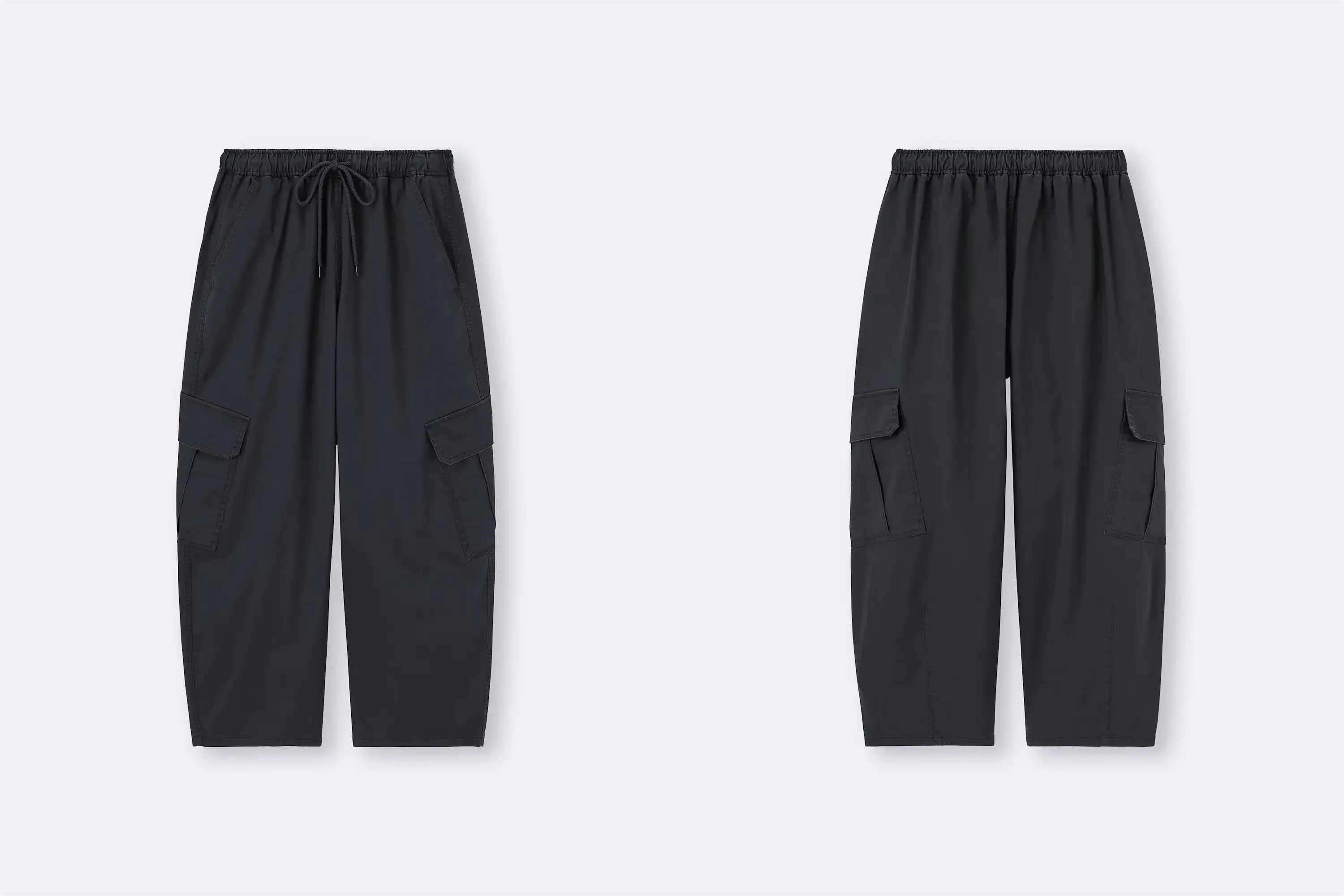 GUカーゴバレルアンクルパンツダークグレー