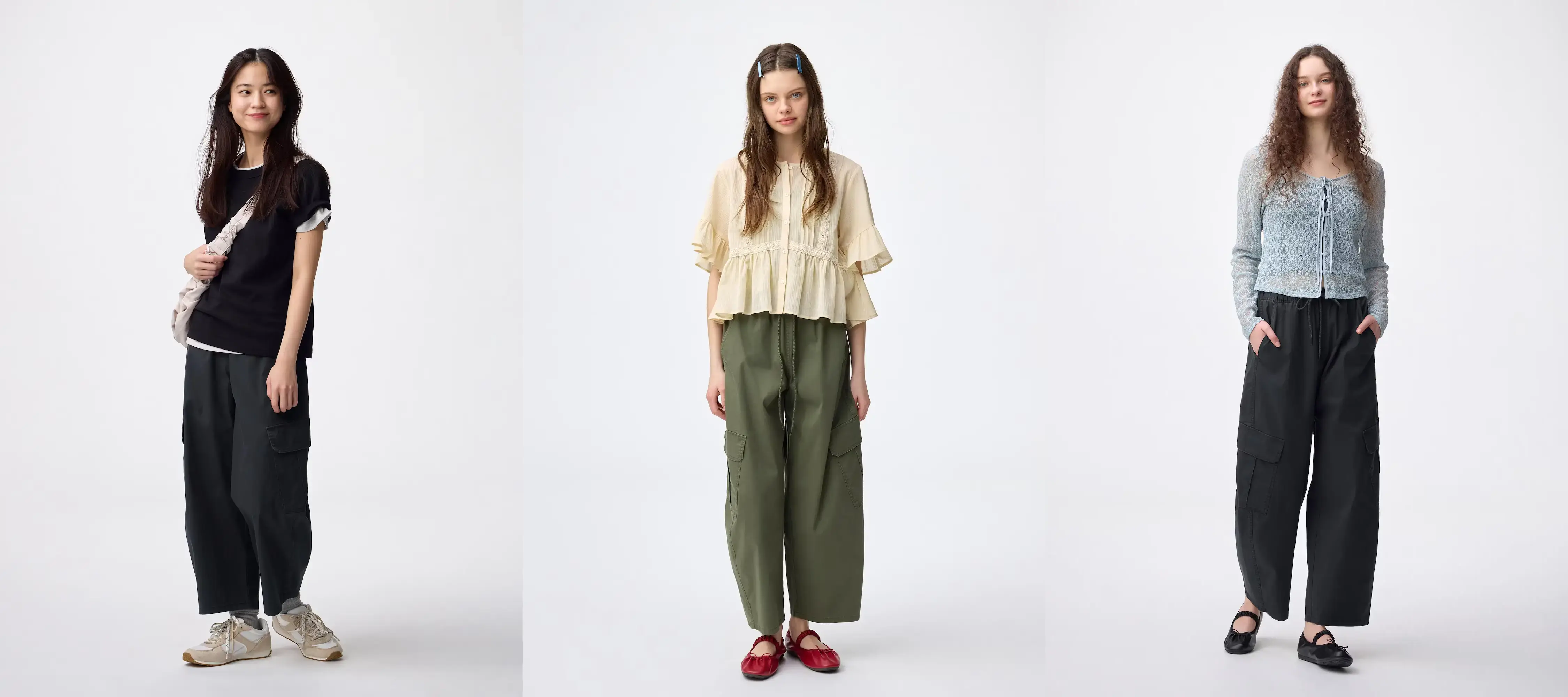 GUカーゴバレルアンクルパンツ丈比較