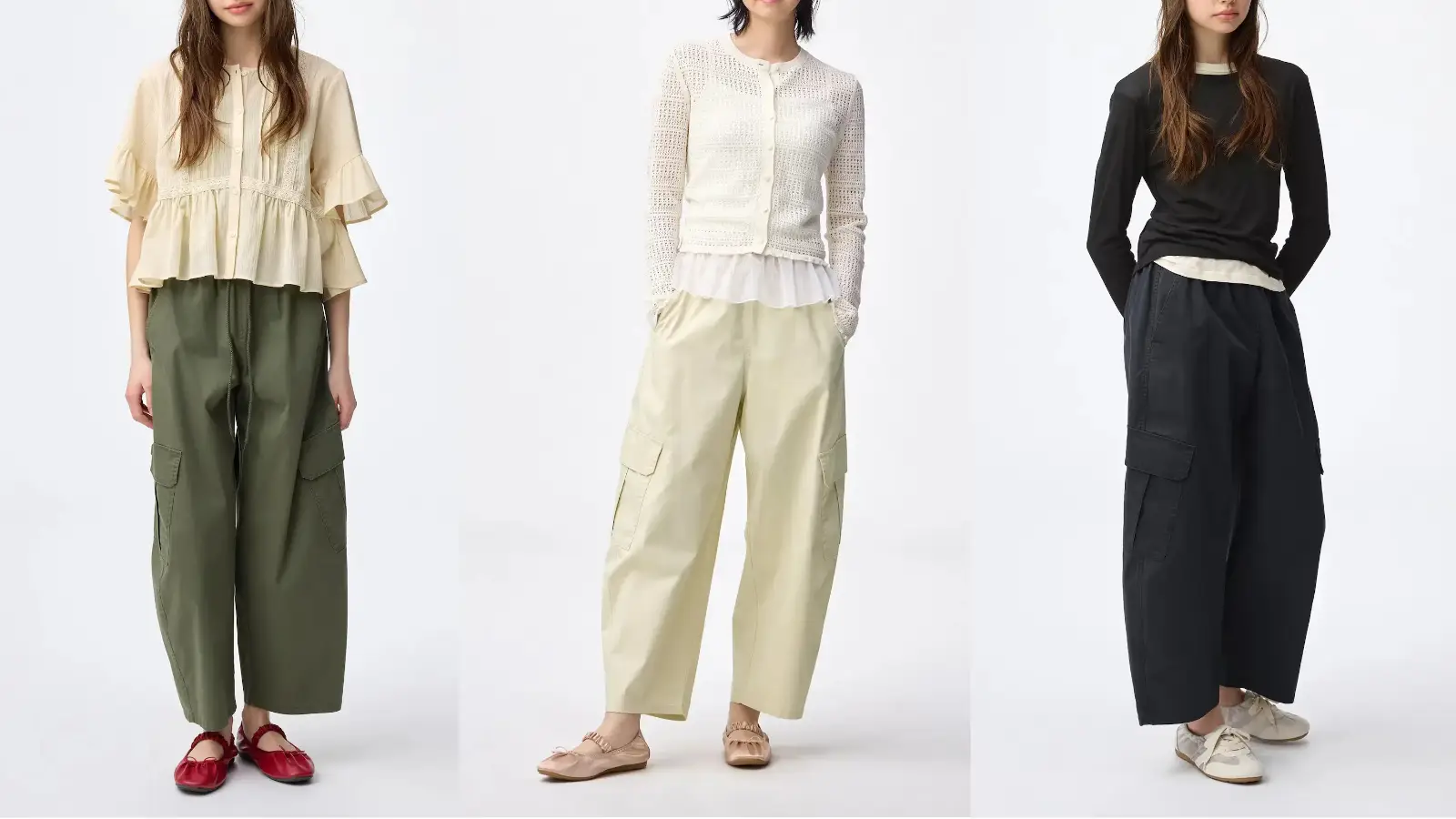 GUカーゴバレルアンクルパンツ