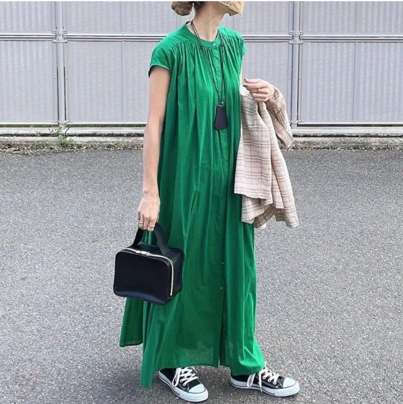 ウエスト用紐付きルーズフィットシャツドレス