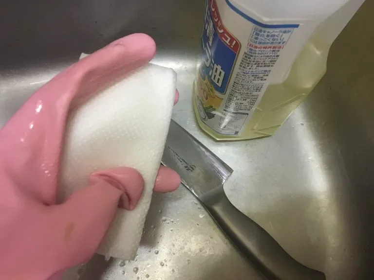 包丁のサビ取り