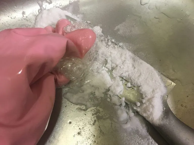 包丁のサビ取り