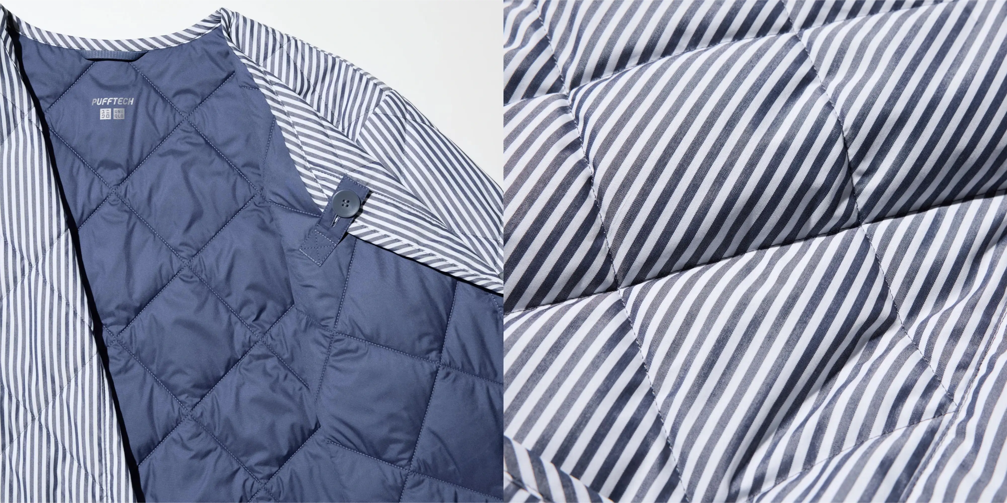 ユニクロパフテックノーカラージャケットディティール