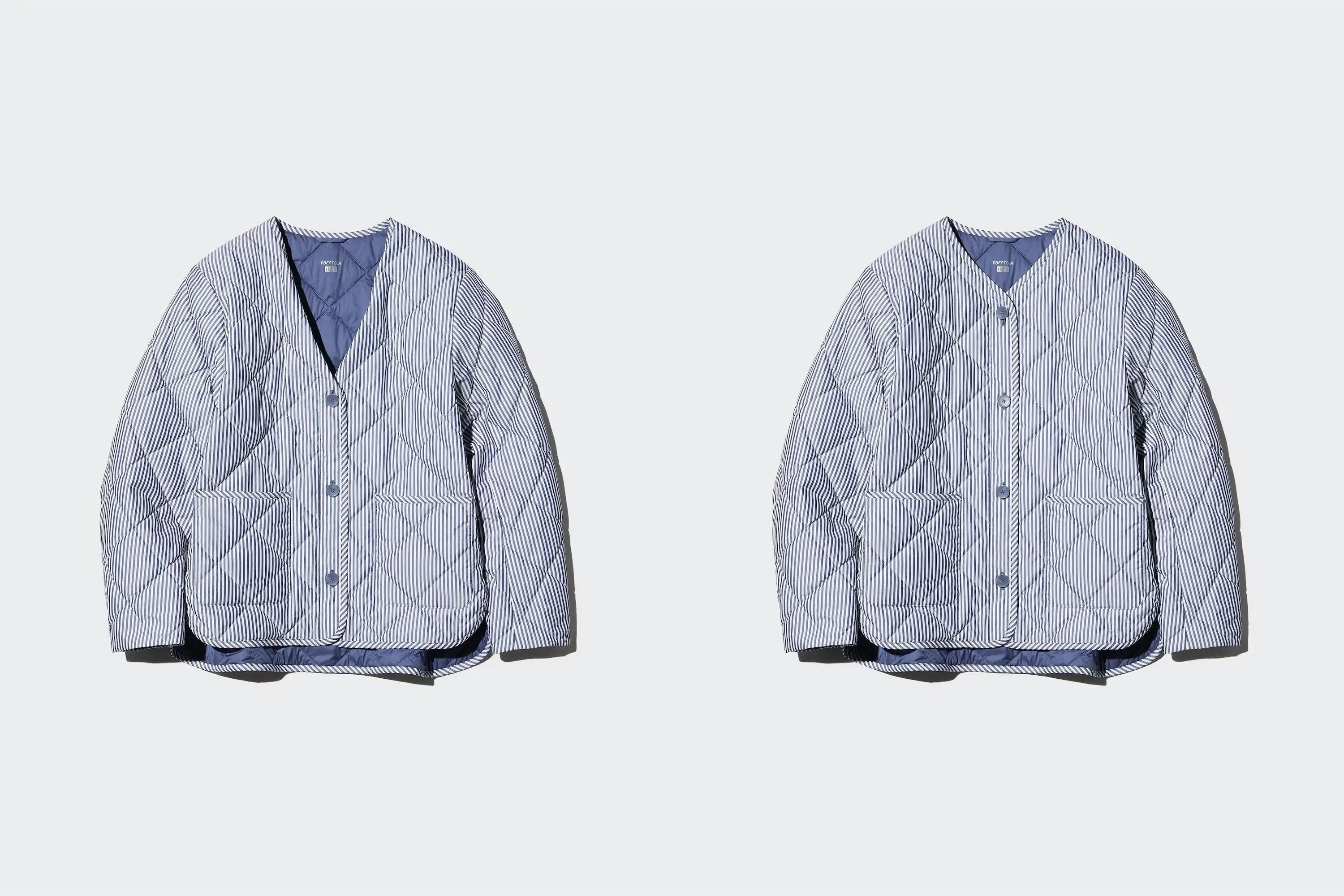 ユニクロパフテックノーカラージャケット2WAYアレンジ