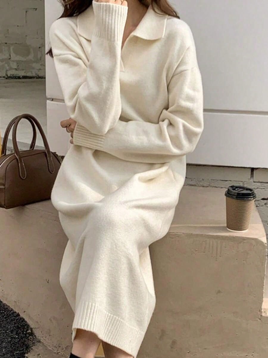 韓国風ニットワンピース