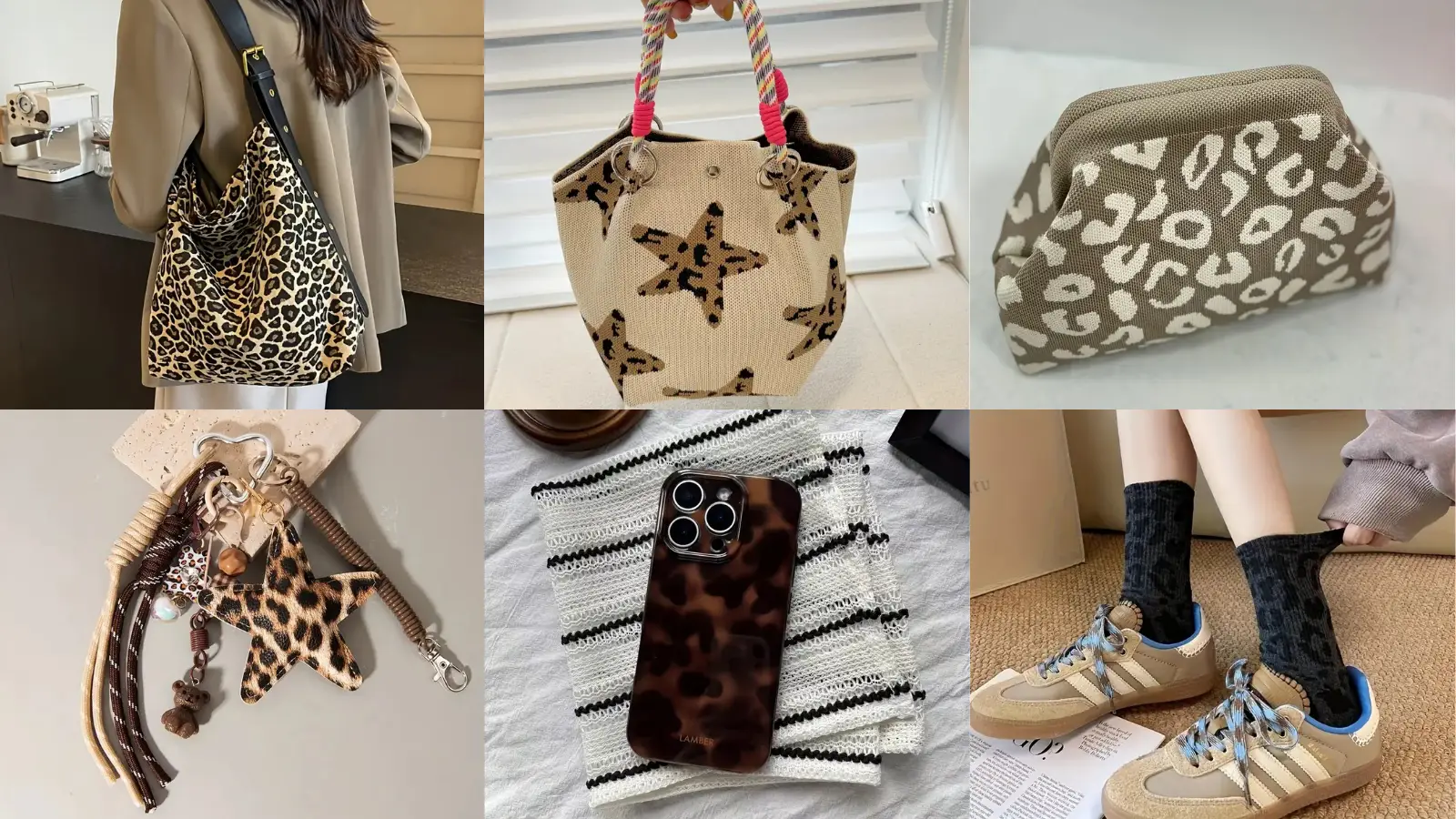 Temuレオパード柄ファッションアイテム