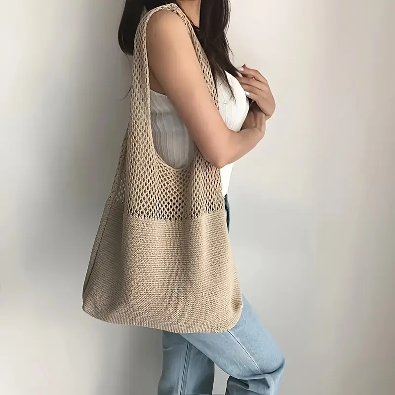 レディース ボヘミアンニットトートバッグ