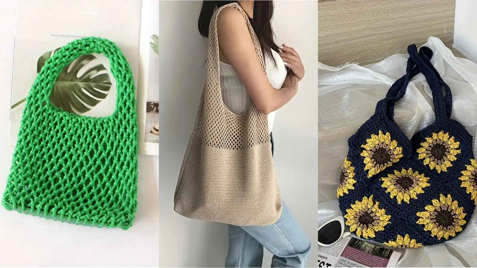 Temuニットメッシュバッグ