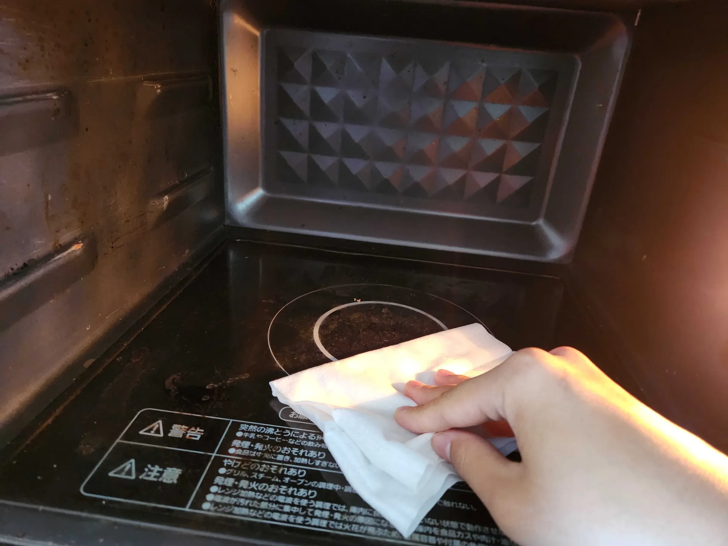 電子レンジ拭き掃除