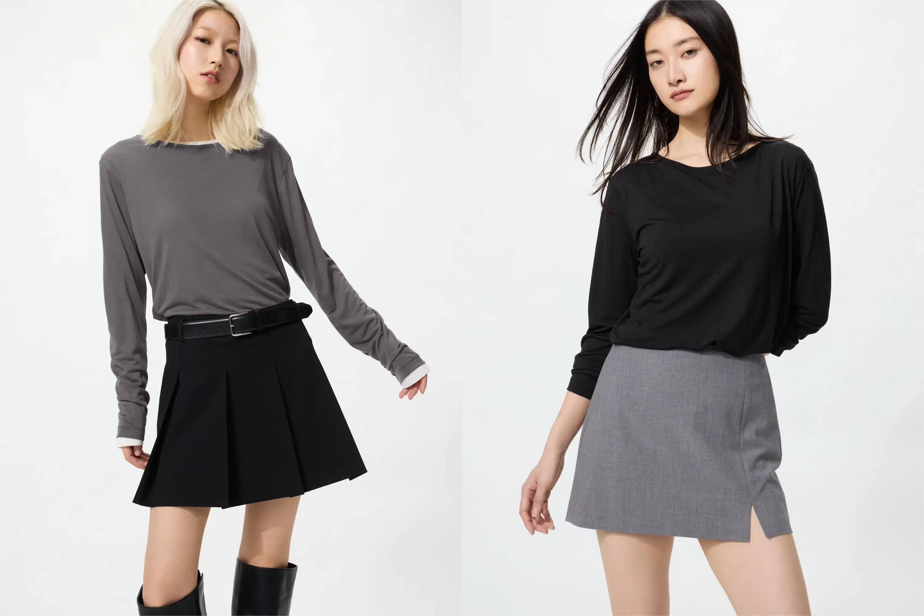 ユニクロシアーTグレーとブラック