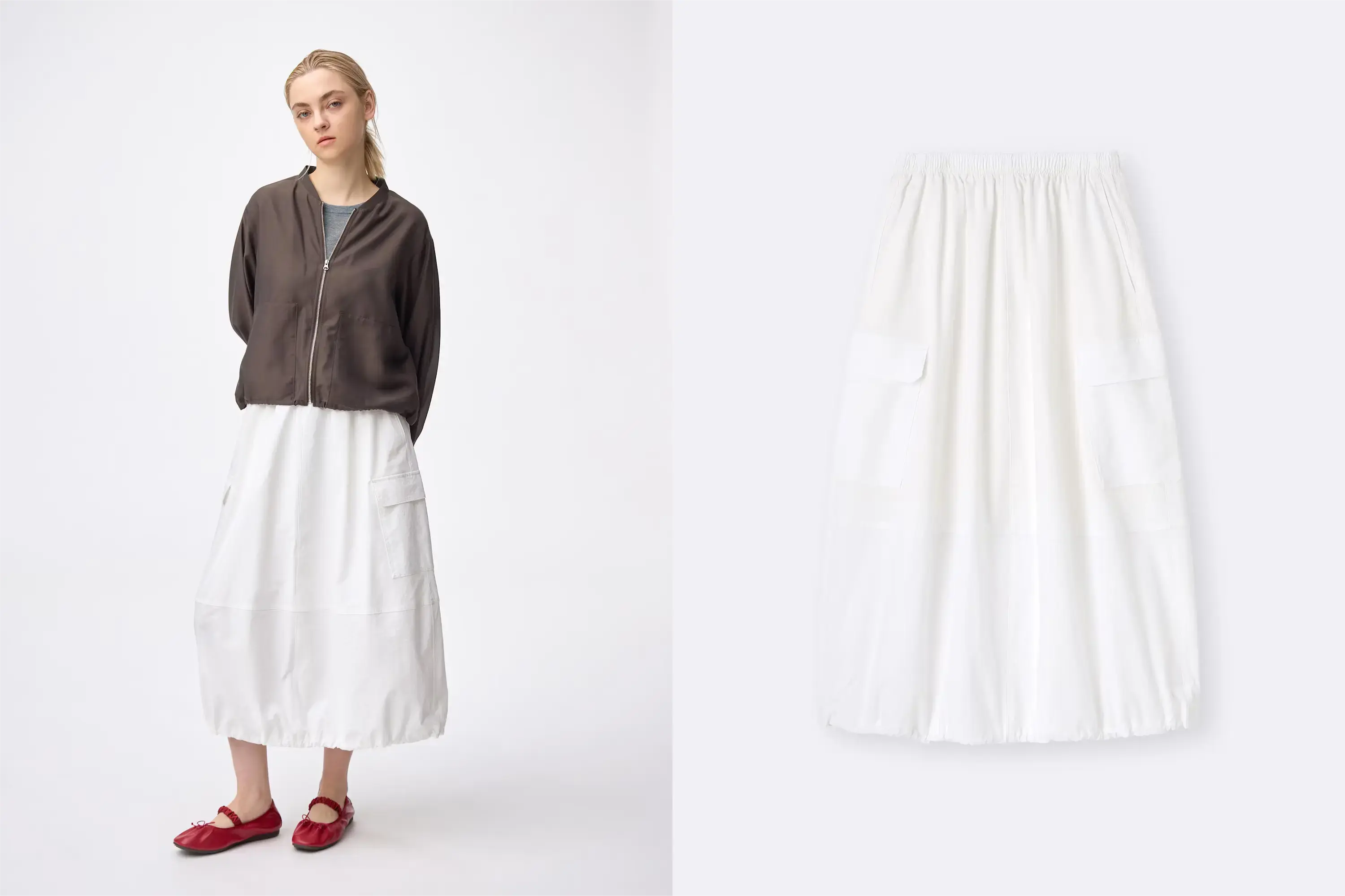 GUテックカーゴスカートホワイト