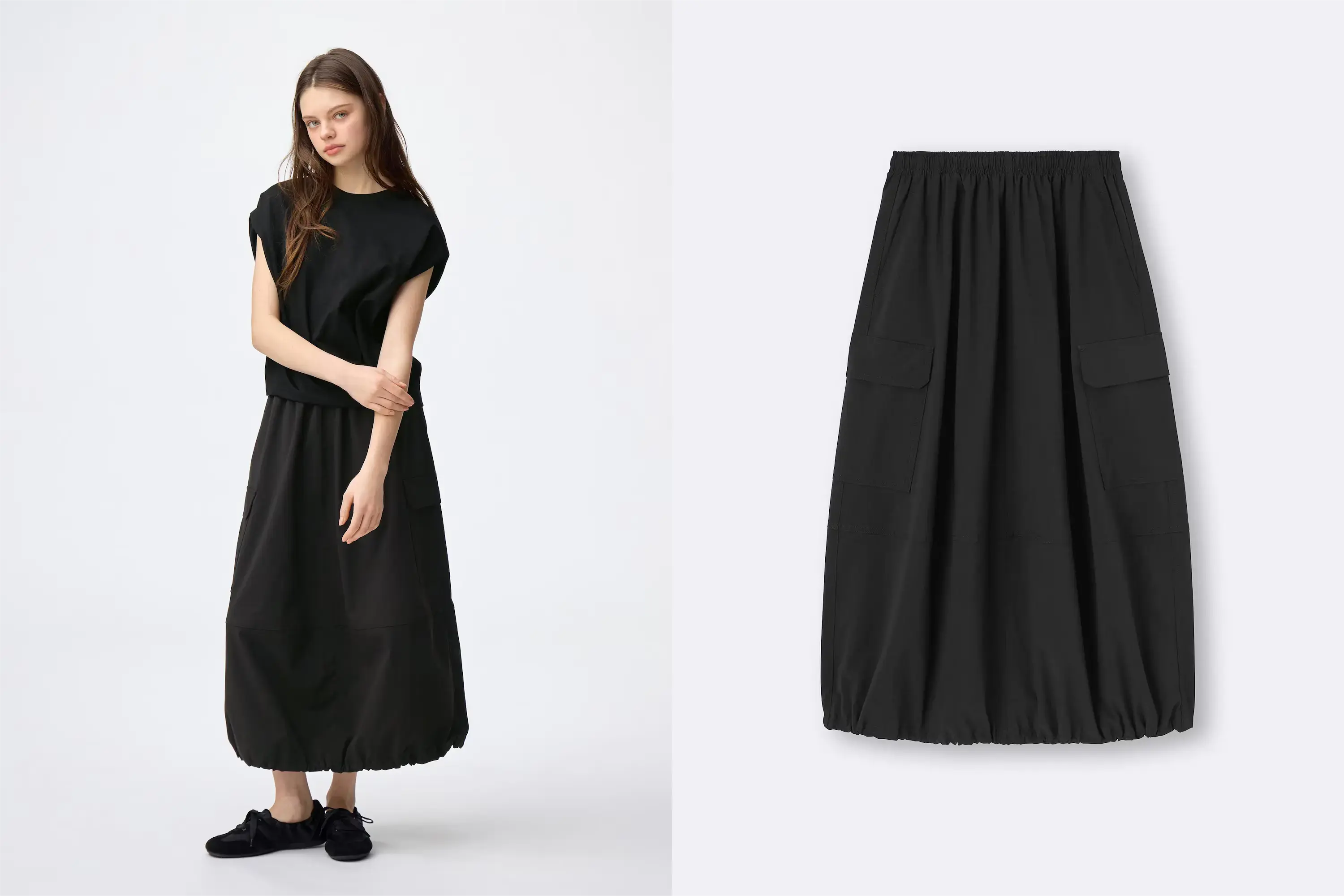 GUテックカーゴスカートブラック