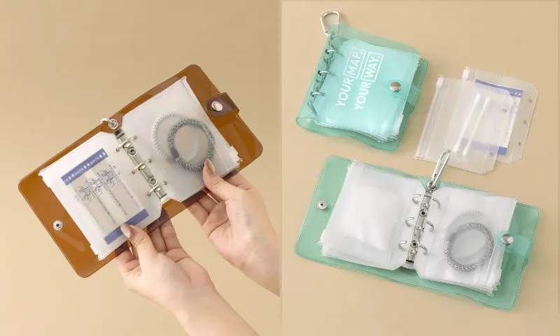 スリコブック型ジップバッグキーホルダーM