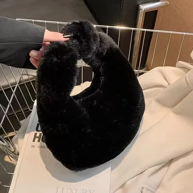 フェイクファープラッシュハンドバッグ